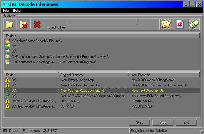 Click to view URL Decode Filenames 1.2.5.157 screenshot